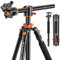 K&F Concept Trípode Profesional,189cm Trípode Cámara Estable con Columna Cenital,Trípode Video Compacto con 360° Cabeza de Bola y Placa de Liberación para Cámara DSLR Canon Nikon Sony T254A4(SA254T3)