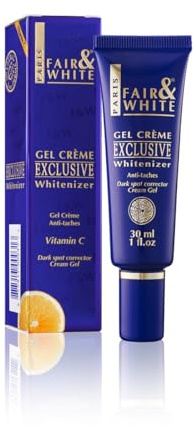 Fair and White Exclusive, Brightening Gel Cream - 30 ml / 1 Fl oz - Deeply Moisturizes, Formulated to Fade Dark Spots with Vitamin C, Glycerin & Castor Oil