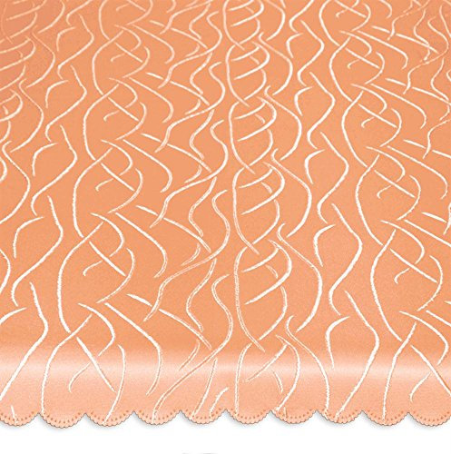 Unbekannt Tischdecke rund 180 cm Ø Struktur damast Streifen bügelfrei fleckenabweisend #1429 Terra hell