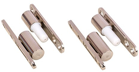 Gedotec Renovier-Bänder Stahl vernickelt | 2 Stk Türscharnier mit wartungsfreier Gleitlagertechnik | Durchmesser: 15 mm | Türbänder Holz-Türstöcke | Aufschraub-Scharnier 2-teilig