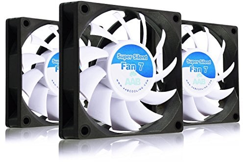 AAB Cooling Super Silent Fan 7 - Silent and Efficient 70mm Fan with 4 Anti-vibration Pads - Value Pack 3 Pieces | 12V Fan | Case Fan | Computer Fan | PC Fan
