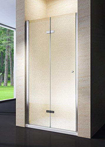 Yellowshop - Box Doccia Cm 70, 80, 90, 100, Porta Nicchia Soffietto Libro Pieghievole In Alluminio Cristallo Trasparente E Opaco 6mm Altezza Cm 190 (90 CM (Da 88 a 92 CM), PUNTINATO OPACO)