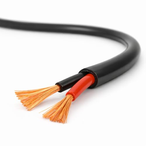 Wire4u Automotive Round Twin 2 Core Thin Wall Cable 12V 24V Copper Wire (2.5mm² 29Amps, 10 Metres Coil)