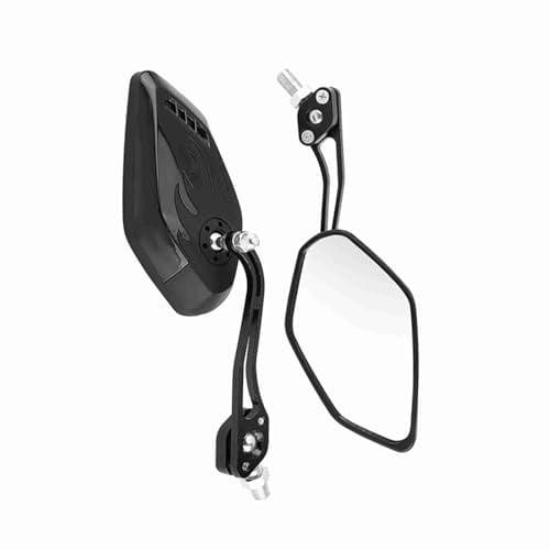 EBTOOLS Motorrad Spiegel Set 1 Paar Aluminium Flammenmuster Rückspiegel Kohlefaser Schwarz Universalpassform Hochwertiges Design