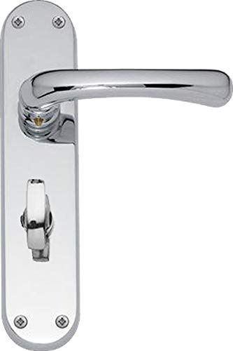 Architectural Hardware Howdens Bertelli Idro Polished Chrome Door Handles 1 Pair (Bathroom Lock Door Handle Set)