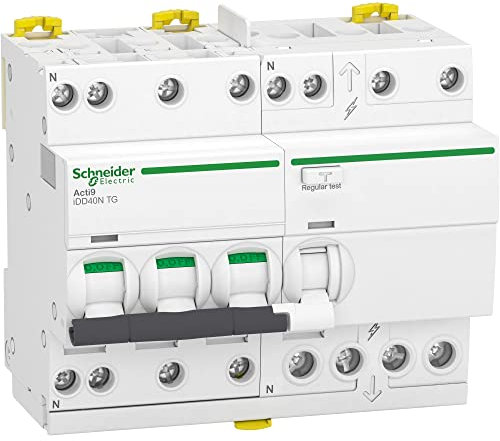 Schneider Electric - Acti9 iDD40N - disjoncteur différentiel tête de group - 3P+N C 40A 10kA 30mA ASI - A9DX3740