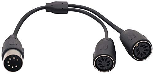 zdyCGTime Cable divisor DIN de 7 pines,Y Cable MIDI Conector de 7 pines 1 Macho a 2 Adaptador hembra Cable Y,Compatible con sistemas estéreo Quad Bang Olufsen Naim.(30cm / 1ft-7pin)
