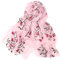 Pluto & Fox Damen Foulard bestickt mit Blumen Seidenschal Elegantes Retro-Design Schal Halsstola (Hell-Pink)