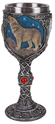 Pacific Giftware Kelch, keltischer Wolf, Strass, Grau