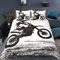 Loussiesd Dreckiges Fahrrad Bettwäsche Moto-Cross Bettwäsche Set 135x200 cm Weiß schwarz Motorrad Bettbezug Set Extremsport Thema Betten Set mit 1 Kissenbezug 80x80cm Motorrad Fahrrad Dekorativ