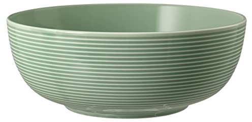 Seltmann Weiden Beat Color Glaze Foodbowl | 20 cm | Schale für Desserts, Suppen und Salate | Rillen-Relief | Porzellan | Salbeigrün