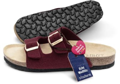 VITAFORM Pantoletten Unisex Weite H Wollfilz bordeaux, 40