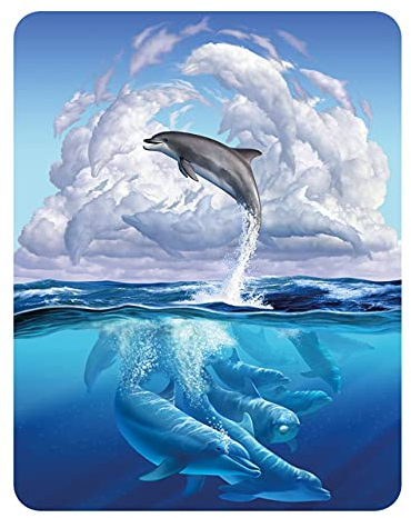 3D LiveLife Magnet - Delphinsinfonie von Deluxebase. Linsenförmige 3D Ozean Kühlschrankmagnet. Dekoration für Kinder und Erwachsene mit Kunstwerk lizenziert von bekannt Künstler, Jerry LoFaro