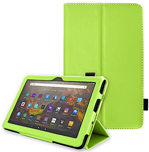 TECHGEAR Neue Fire HD 10 / HD 10 Plus Hülle - PU Leder Slim Hülle mit Ständer, Handschlaufe [Auto Schlaf/Wach] Schutzhülle Tasche für Amazon Fire HD10, HD 10 Plus (11. / 13. Generation 2023/2021)