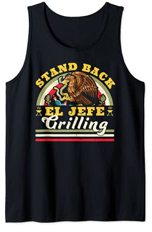 El Jefe Grill-Ständer Back Funny Mexican Dad Carne Asada Tank Top