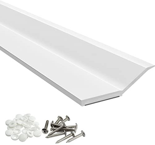 FOSLUOC Garage Door Seal Top and Sides Seal Strip 34FT Rubber Weather Stripping Replacement Soft and Hard Composite, Weatherproofing Universal Sealing (White)