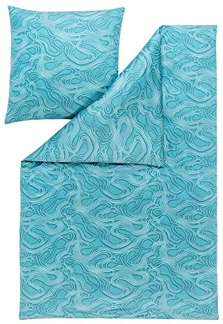 Estella Bettwäsche Marico Mako Interlock Jersey (Petrol 050, 1 x 80x80 + 1 x 155x220 cm)