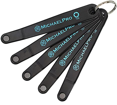 MichaelPro MP002029 5-Piece Ultra Low Profile Offset Screwdriver Set Slim Profile Angle Screwdriver Star Driver T20, T25, T27, T30, T40