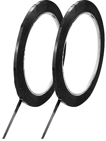 SZCXDKJ 2 Stück 3mm x 66m Whiteboard-Klebeband, selbstklebendes dünnes schwarzes Klebeband für Büro, Schule, Grafik, Rasterung und Markierung