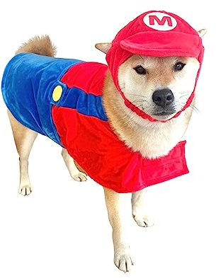 ComfyCamper Hut und Hosenträger Hundekostüm – XL / M / S Lab Star Space Cosplay Halloween-Kostüme, Größe XL, Rot