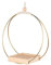 Dasertoe Couronne de pot de fleurs en fer à suspendre au mur avec base en bois, support de suspension pour plantes d'intérieur