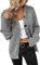 WINARA Cardigan pour Femme, Automne et Hiver, en Tricot, Ample et Doux, Manteau avec Capuche, léger, Ouvert sur Le Devant, Gris, XL