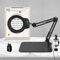 Lupe mit Touch Control Licht und Ständer - LED Lupenleuchte in Schwarz, Klemme, 5 Farbmodi, stufenlos dimmbar - Perfekte Lupenlampe für präzise Arbeiten und Modellbau