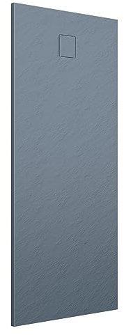 Piatto Doccia 80x160 cm Grigio Effetto Pietra Rettangolare in SMC Riducibile Samos