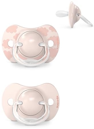 Suavinex, Schnuller für Babys von 0-6 Monaten, Neugeborene, 2er-Pack, Schnuller mit Physiologischem Sauger SX Pro aus Silikon, Symmetrisch, Superweich und Flexibel, Dreams Pink