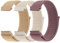 Vancle 3Pack für 22mm Armband Nylon Uhrenarmband mit Schnellverschluss Geeignet Ersatzarmband 22mm für Damen Herren(Starlight/Milchtee/Violett)