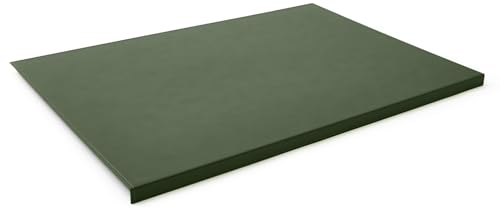 Eglooh - Calliope - Schreibtischunterlage Leder Grün mit Kantenschutz cm 90x60 - Gewinkelte Schreibunterlage mit Aufbau aus Stahl, handwerkliche Nähten und rutschfester Boden - Made in Italy