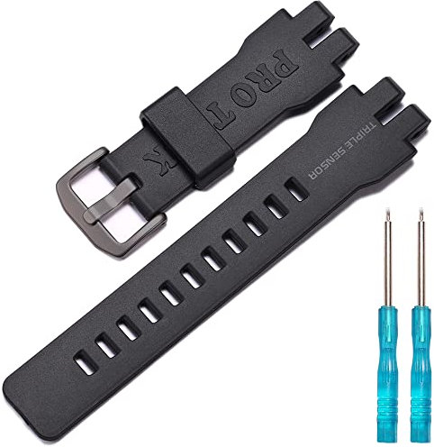 WRISTARMOR Harz-Armband, kompatibel mit Caiso Pro Trek PRG 300 PRW 6000 3100 Serie, Herren-Ersatzarmband, Gummi, wasserdicht, Sportarmband