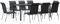Gecheer 9-TLG. Garten Essgruppe 8 Personen, Gartenmöbel Set, Tisch mit Stuhl, Terassenmöbel, Gartengarnitur für Garten Terrasse, Schwarz Stahl und Textilene