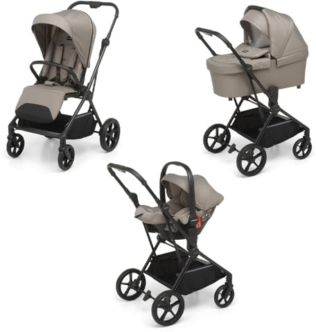 Foppapedretti Spritz I-Size, Modulares Kombinationssystem für Kinder, Babywanne und Autositz I-Size, Vanilla