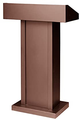 Podium Präsentation Rednerpult Ständer Podium, großes Aufsatz-Kirchen-Eisenpodest mit Schallwand, anwendbar für Einkaufszentren, Schulen, Präsentationen, Ausstellungen/Braun/70x32x107cm
