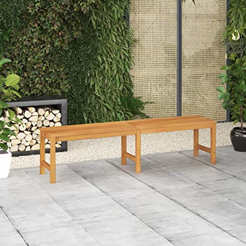 ShCuShan Gartenbank 180 cm Massivholz Teak Holztruhe Garten Wetterfest Outdoor Bank Wetterfest