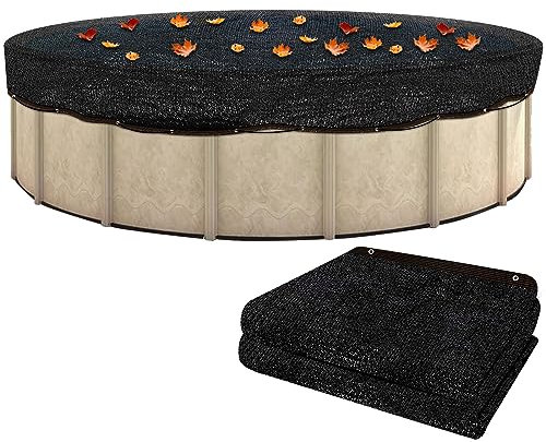 Rete per piscina rotonda da 6,4 m per piscine fuori terra, copertura invernale per piscine fuori terra, copertura in rete per catturare le foglie, telone in rete con occhielli, resistente rete