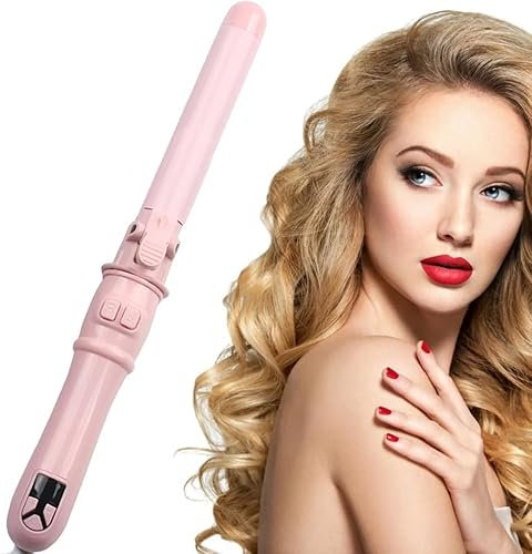 Automatic Rotating Hair Curler, 28mm Curling Tongs Fast Heating Ceramic Barrel Adjustable Temperature 100-220℃ Timer with LCD Display, Auto Off