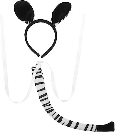 LIFKOME 1satz Zebra Ohren Haarreif Und Schwanzset Für Kostüme Leichtes Cosplay Zubehör Für Tier-themenpartys Bühnenaufführungen Und Fotografie Süßes Design Für Erwachsene