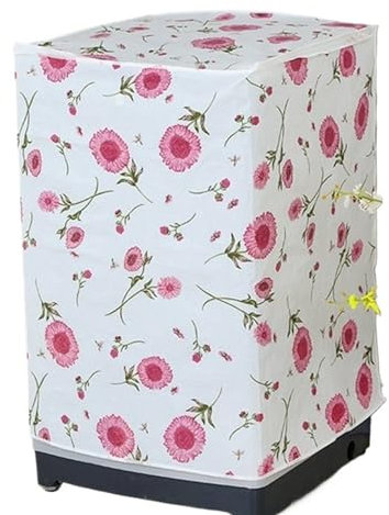 Waschmaschinenabdeckung Wasserdichte Waschmaschinen-Trockner-Abdeckung, Sonnenschutz, Reisepasshülle, beschichtete silberne Schutzhülle, mit Reißverschluss, Rolle, staubdicht für Die Meisten Waschmasc