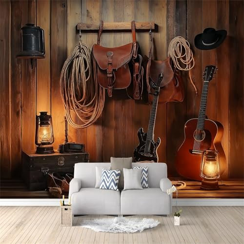 Tapete Vlies Fototapete 200 x 140 cm Wandtapete Scheune Im Westernstil Fototapeten 3d Effekt Wanddekoration, Dunkelbraun Wanddeko Design WandDekoration Wohnzimmer Schlafzimmer Büro Flur