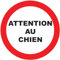 Ambiance Sticker Autocollant Panneau de Signalisation Adhesive Chien de Garde Signalétique Laminé Plastifié Résistant à l'eau et aux UV - Attention au Chien je Monte la Garde Rond - 10 cm ⌀
