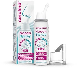 sinulind Nasenspray 2 in 1 | 50 ml |Mit 100% natürlicher hypertoner Meerwasserlösung |Zur täglichen Reinigung und Befeuchtung der Nase oder bei den ersten Erkältungssymptomen|ohne Konservierungsstoffe