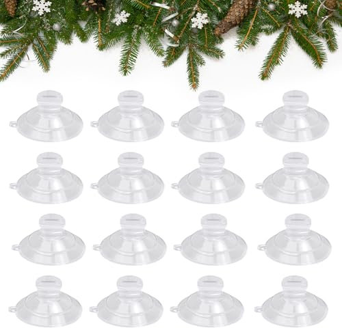EUIEUT 60 Stück Saugnapf für Lichterkette Saugnäpfe mit Kabel-Schlitz Transparent Saugnapfhalter für Fenster Saugnapf Lichterkette Weihnachten zur Anbringung von Lichterketten und Dekorationen Ø 30mm