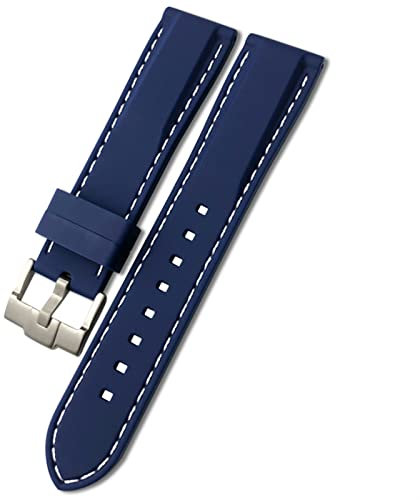 EZZON Bracelet de montre en caoutchouc 18 mm, 19 mm, 21 mm, 20 mm, 22 mm, 23 mm, 24 mm pour Rolex, Seiko, SKX, Omega - Bracelet de montre en silicone souple et étanche, 22mm, Agate