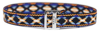Nato Cuff - Bracelet Ruban Ethnique 10mm - Fait Main en France Bijou Homme ou Femme Ajustable (Rio)