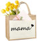Boyigog Mama große Jute Tote 42x19x33CM Canvas Jute Einkaufstasche für Mama, Personalisierte Jute Taschen, Geburtstag, Weihnachten, Muttertag Geschenk für Mama
