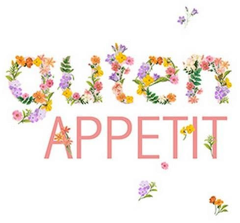 20 Servietten Guten Appetit mit Blumen 33cm