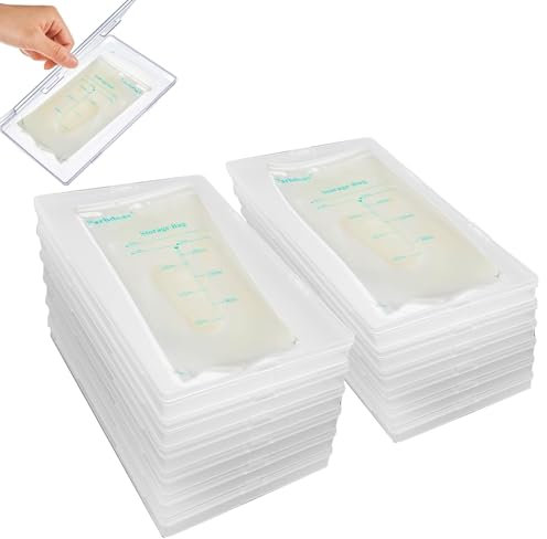 12 Pcs Clear Flat Breast Milk Freezer Storage Organizer Space Saving Breastmilk Storage Breastmilk Freezer Tray Breastfeeding Bag Organization, 7.87 x 4.72 x 0.67 in