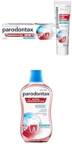 PARODONTAX Zahnfleisch Active Repair 75ml+ Parodontax Mundspülung Aktive Zahnfleischpflege REPAIR frische Minze